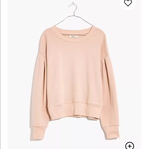 Madewell Marled Pleat-Sleeve Sweatshirt